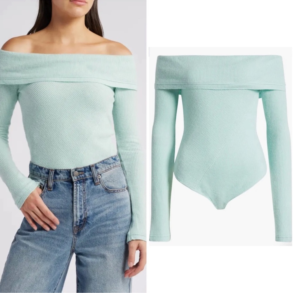 FREE PEOPLE Autumn Cozy Thermal Bodysuit in Harbor Grey Sz S NWT $58
